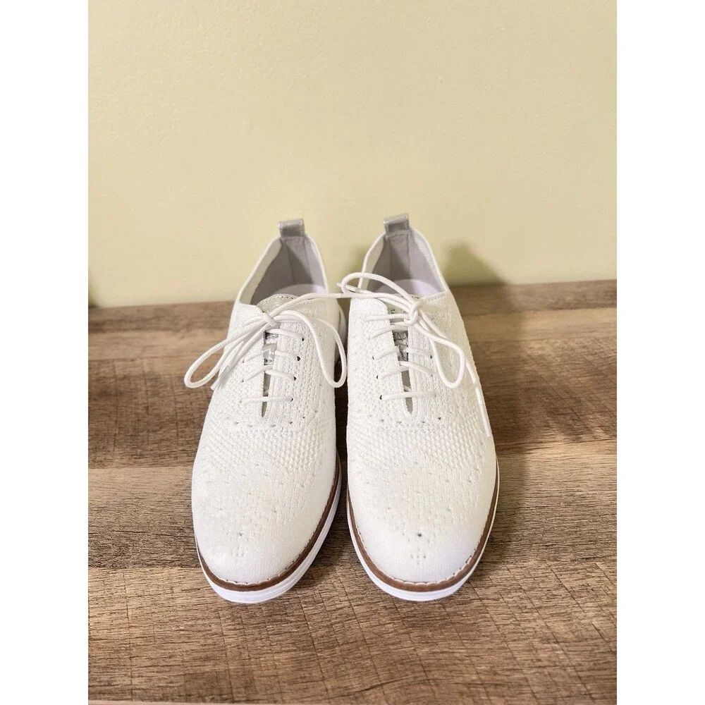 Cole Haan GrandPro Stitchlite Oxford Shoes White Knit 8.5B Women’s Lightweight - Picture 3 of 8